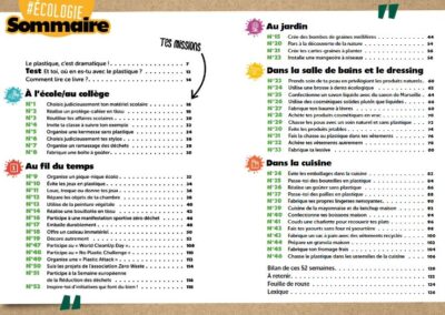 Sommaire livre Vis une année sans plastique