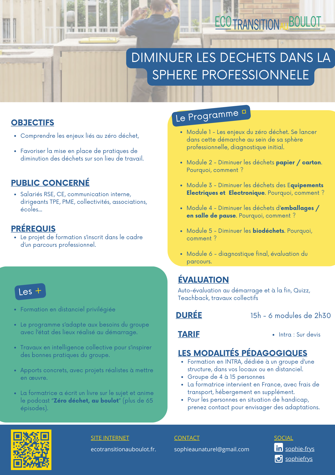 Zéro déchet au boulot Formation diminuer les déchets dans la sphère professionnelle
